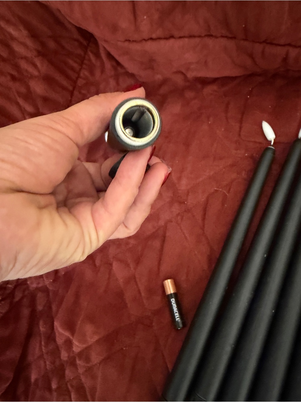 Black LED Taper Candles (Set of 10) - Home Party Supplies - Picture 4 of 4